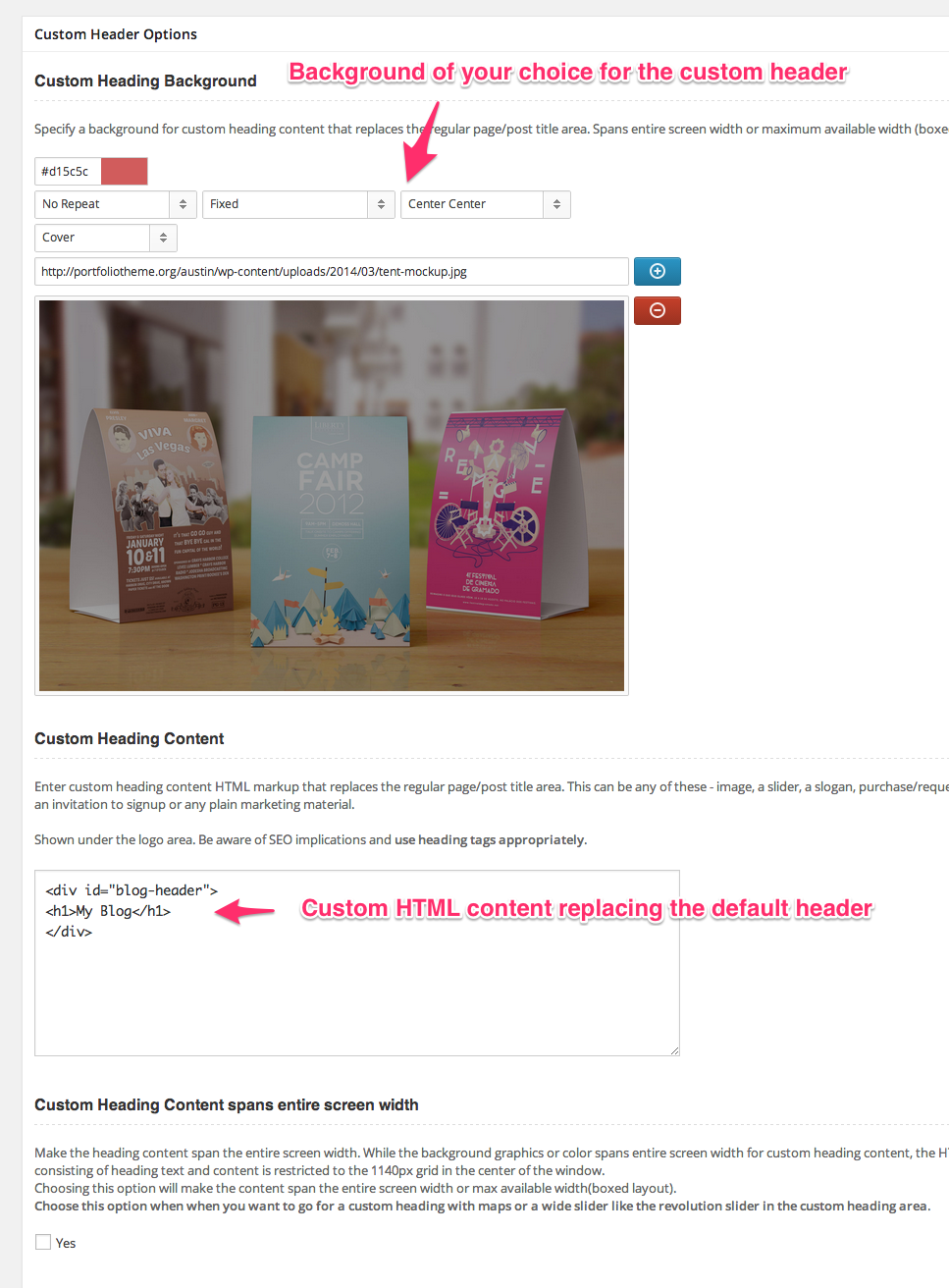 Custom Headers for Posts/Pages