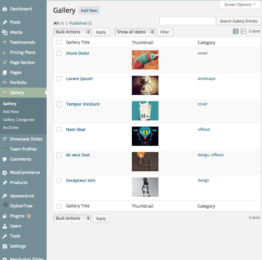 Gallery Admin Panel