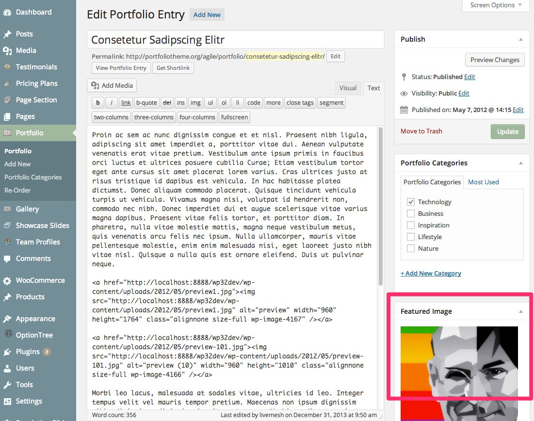 Portfolio Page Entered